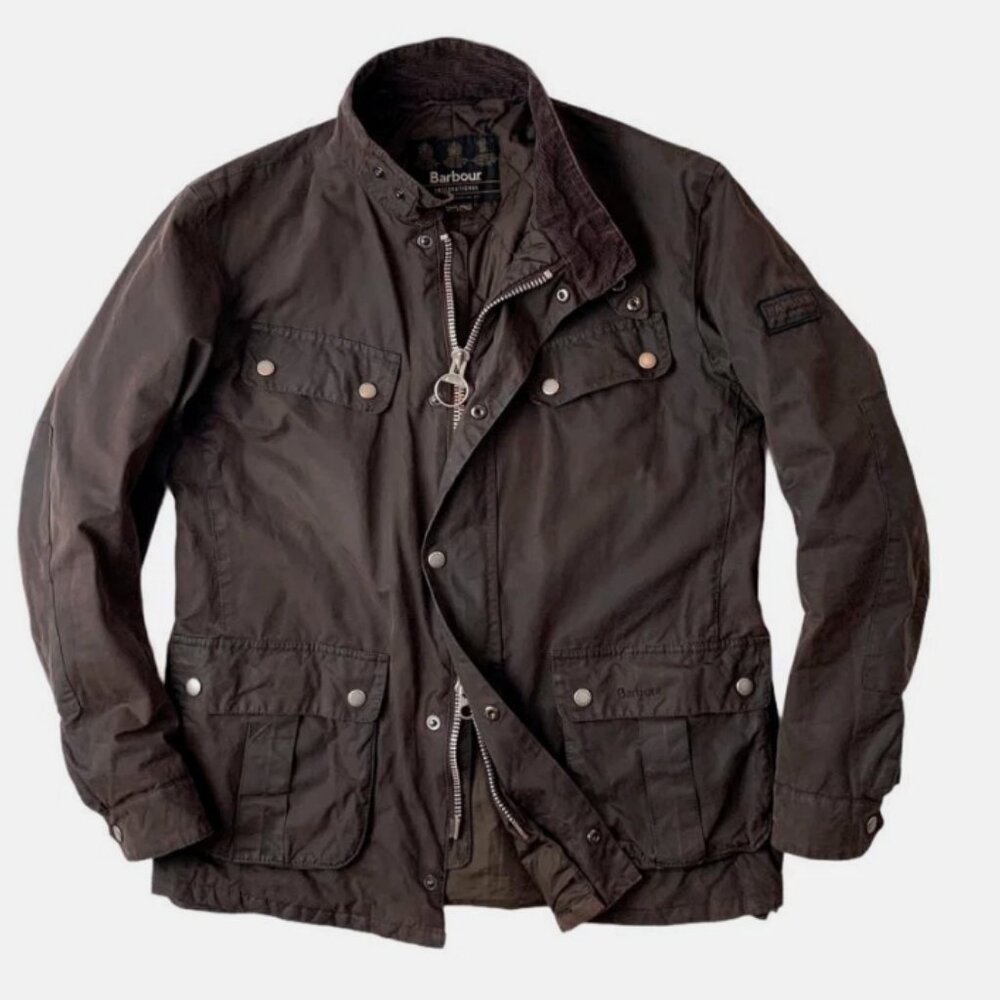 Sage ~ Barbour Tourer DUKE Waxed Motorcycle Jacket MSRP$485 British Heritage - Picture 14 of 16
